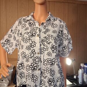 J for Justify Black Floral Women's Shirt